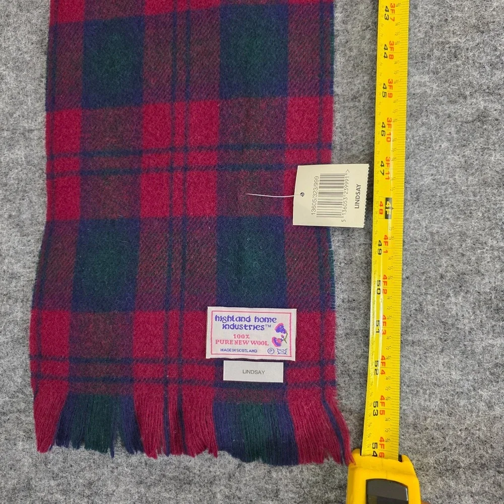 NWT Vintage Highland Home Industries Scarf Tartan Plaid 100%‎ Lambswool Scotland